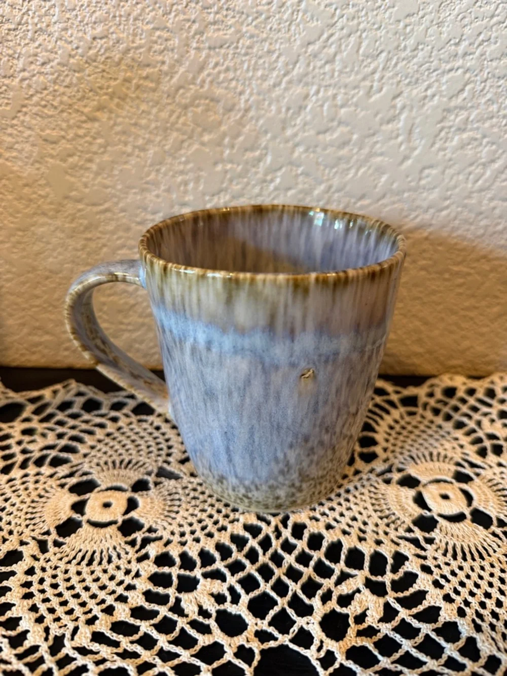 Crate&Barrel Julo Blue & Brown Reactive Glaze Stoneware Mug